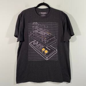 Nintendo Men's Charcoal Grey Remote Controller Short Sleeve Graphics Tee Size L